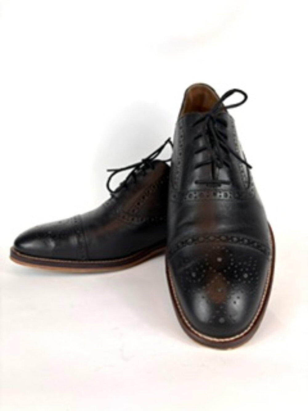Johnston & Murphy Oxford/Derby, Black Leather upper, Brogue, #20-8681-Size 11W